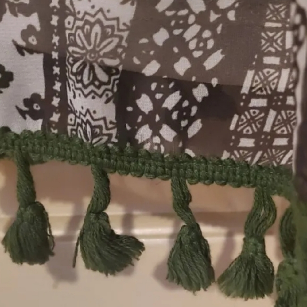 Anthropologie Entro Boho Dress Spaghetti Strap Tassels Dark Olive Green … - Picture 7 of 11